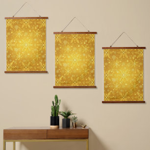 Golden Snow Hanging Tapestry