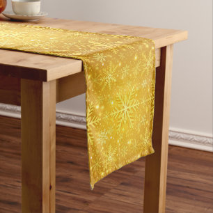 Golden Snow Long Table Runner
