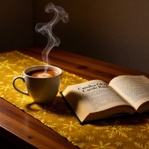 Golden Snow Long Table Runner