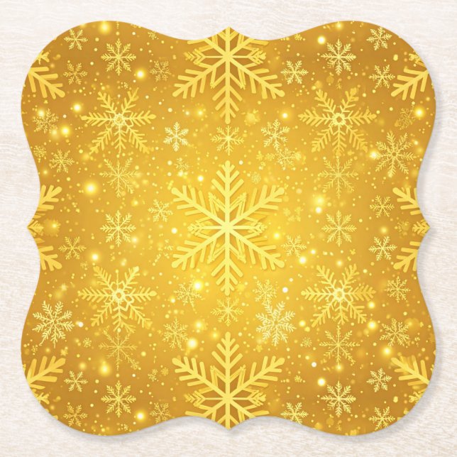 Golden Snow Paper Coaster (Front)