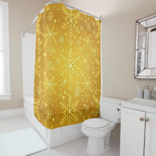 Golden Snow Shower Curtain