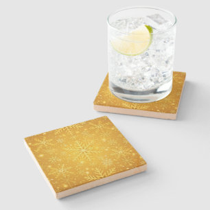 Golden Snow Stone Coaster