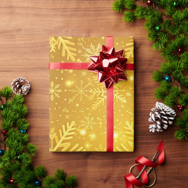 Golden Snow Wrapping Paper (Holiday Gift)