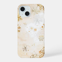 Golden Snowflake Bliss Phone Case