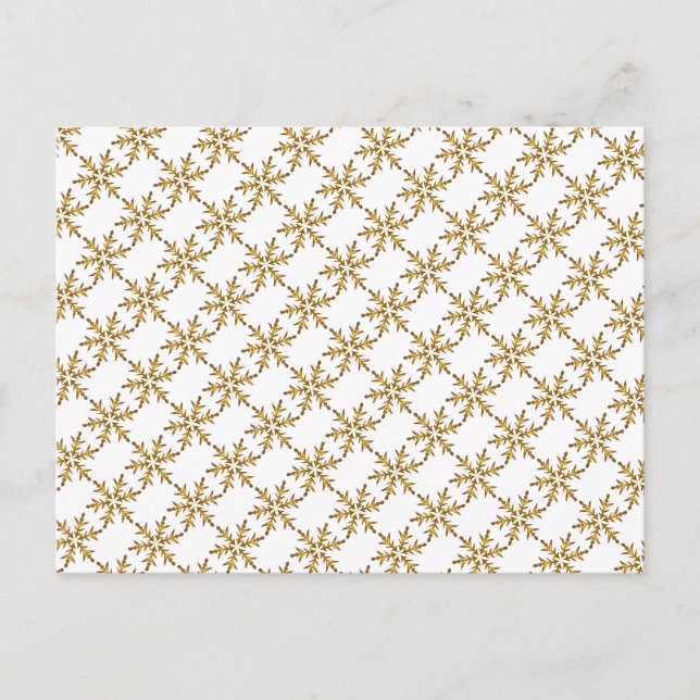 Golden Snowflake Design Postcard (Front)