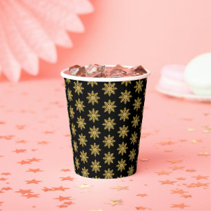 Golden Snowflake Paper Cup
