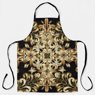 Golden snowflake simple seamless pattern. Vintage Apron