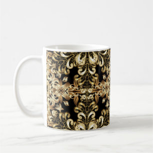 Golden snowflake simple seamless pattern. Vintage  Coffee Mug