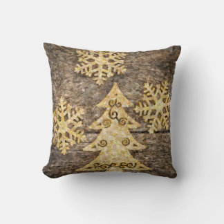 Golden Snowflakes and Tree Cushion