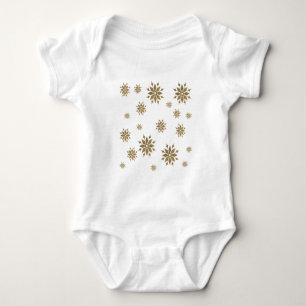 Golden snowflakes baby bodysuit