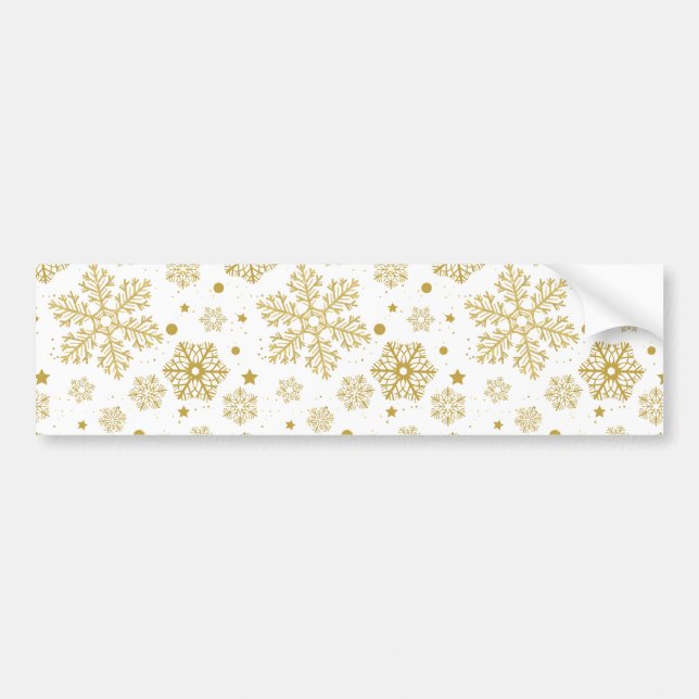 Golden snowflakes bumper sticker (Front)