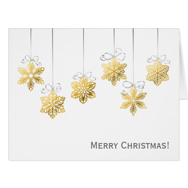 Golden snowflakes Christmas card (Front Horizontal)