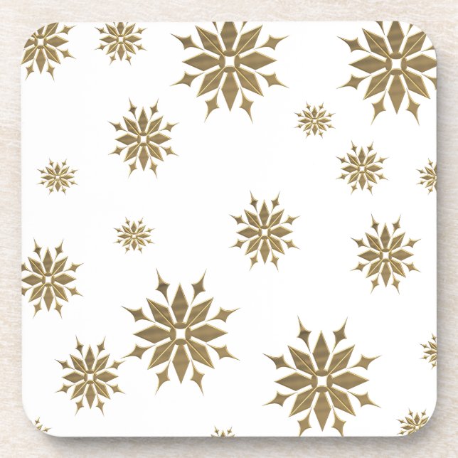Golden snowflakes coaster (Front)
