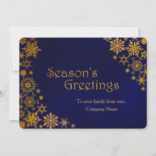 Golden Snowflakes Corporate Christmas Card (Front)