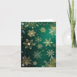 Golden Snowflakes  Holiday Card