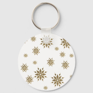 Golden snowflakes key ring
