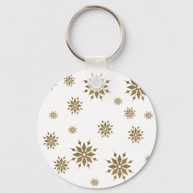 Golden snowflakes key ring (Front)