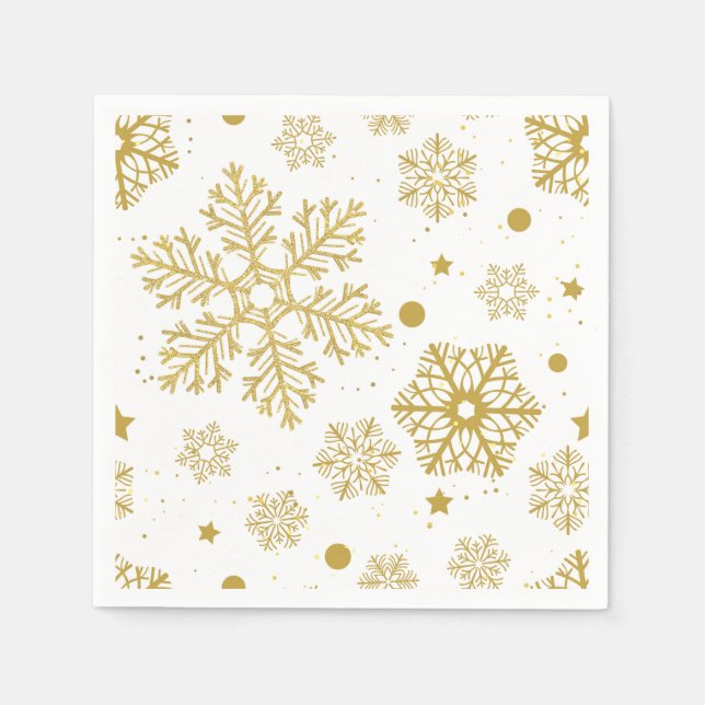 Golden snowflakes napkin (Front)