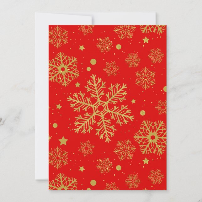 Golden snowflakes on red (Front)