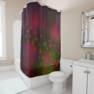 Golden snowflakes ornaments shower curtain