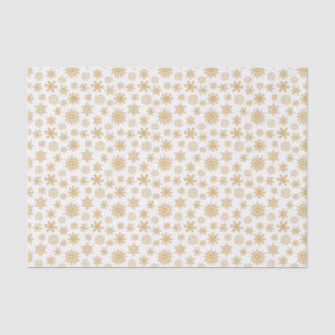 Golden Snowflakes Pattern White Tissue Paper