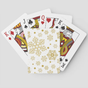 Golden snowflakes playing cards