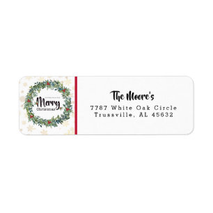 Golden Snowflakes Return Address Label