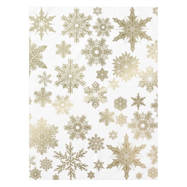 Golden Snowflakes Tablecloth (Front)
