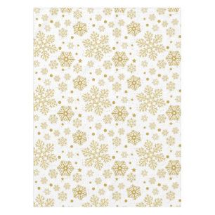 Golden snowflakes tablecloth