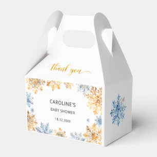 Golden Snowflakes Thank You Favour Box