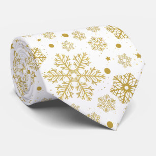 Golden snowflakes tie