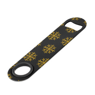 Golden Snowflakes Winter Christmas Holiday