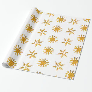 Golden snowflakes Wrapping paper