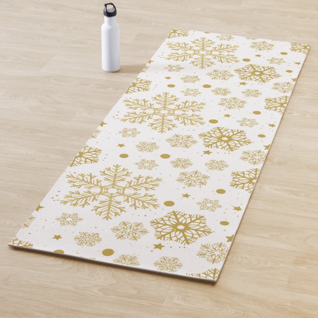 Golden snowflakes yoga mat (In Situ)
