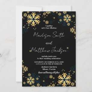 Golden Snows Wedding Invitations