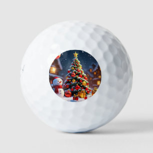 "Golden Snowy Serenity" Golf Balls