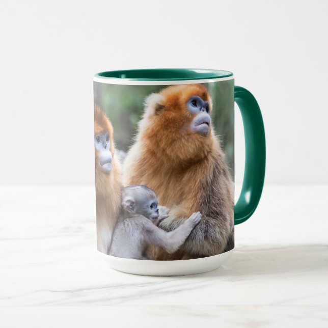Golden Snub-nosed Monkey Family Mug (Front Right)