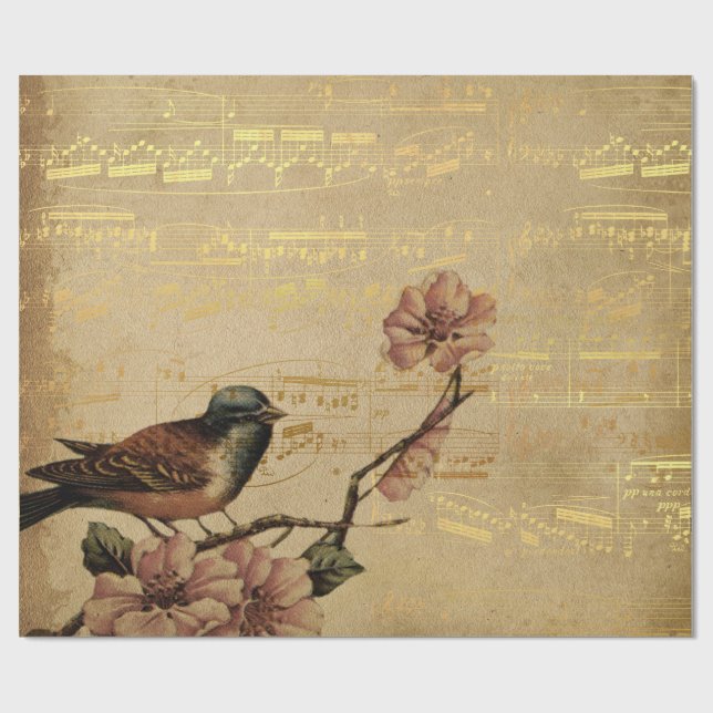 Golden Song Music Matte Wrapping Paper (Flat)