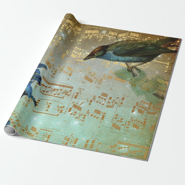Golden Song Music Matte Wrapping Paper (Unrolled)