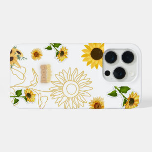Golden Soul - Vintage Sunflower Aesthetic Collage iPhone 15 Pro Case