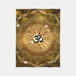 Golden Sound of Om Fleece Blanket
