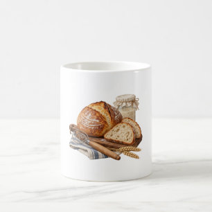 Golden Sourdough Bread and Starter Jar Baker Mug