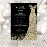 Golden Sparkle Dress Black Birthday Party Bridal Menu<br><div class="desc">Golden Sparkle Dress Black Birthday Party Bridal Menu

See matching collection in Niche and Nest Store</div>