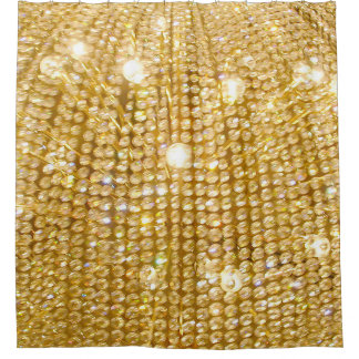 Golden Sparkles and Lights Shower Curtain