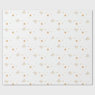 Golden Sparks and Stars Wrapping Paper
