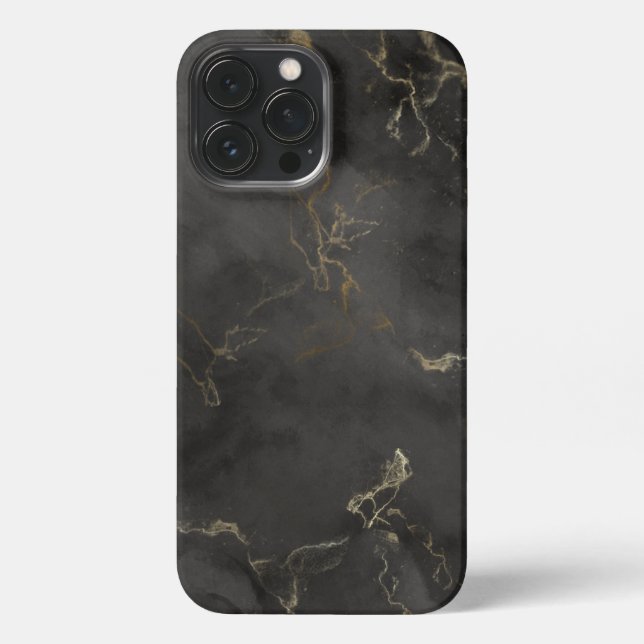 Golden Sparks in Black Marble iPhone Case (Back)