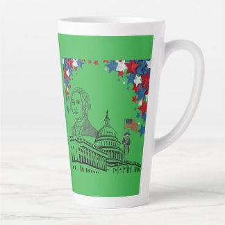 Golden sparks of july kelly green latte mug