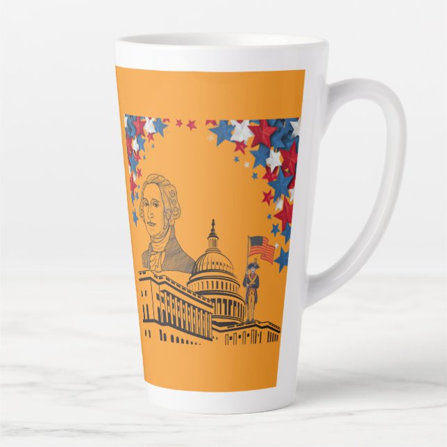 Golden sparks of july orange latte mug (Right)