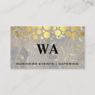 Golden Specks   Palm Leaves Background Business Card