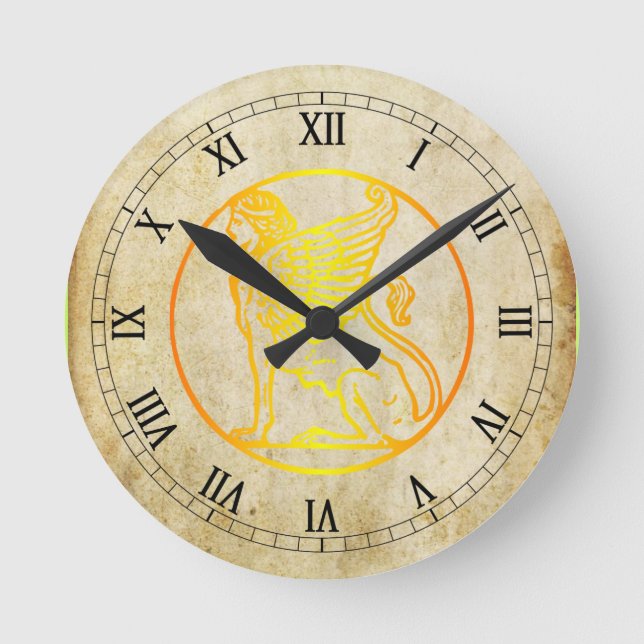 Golden Sphinx Wall Clock (Front)